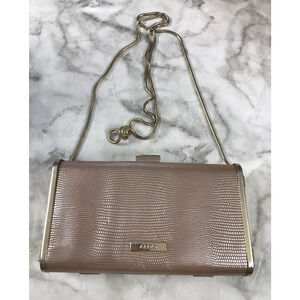 Aldo Gold Pebble Clutch Crossbody Sparkle Crossbody Bag Gold Straps Chain 7"x4"